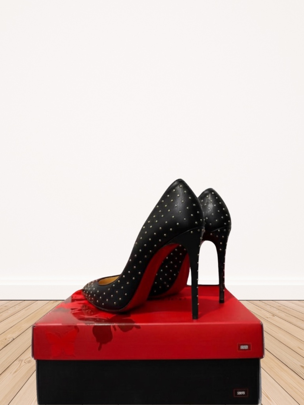 Christian Louboutin Black Studded Pigalles Follies 100 Heels